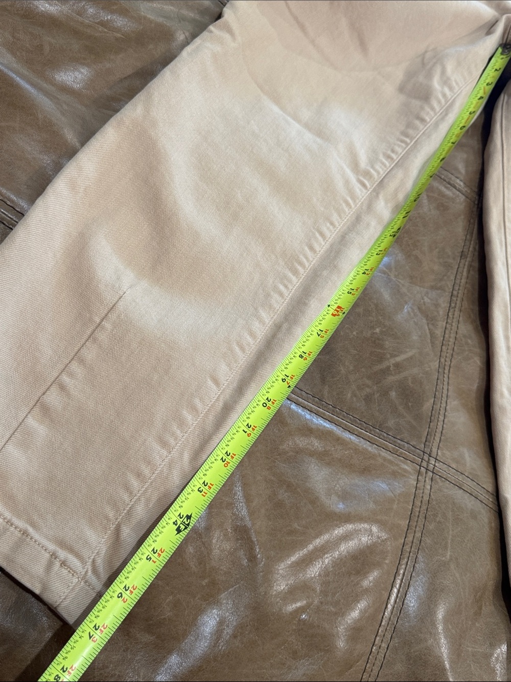 Sezane Manu Trousers Relaxed High-Rise Cropped Pants in Beige Size 36 (4) - Picture 3 of 8